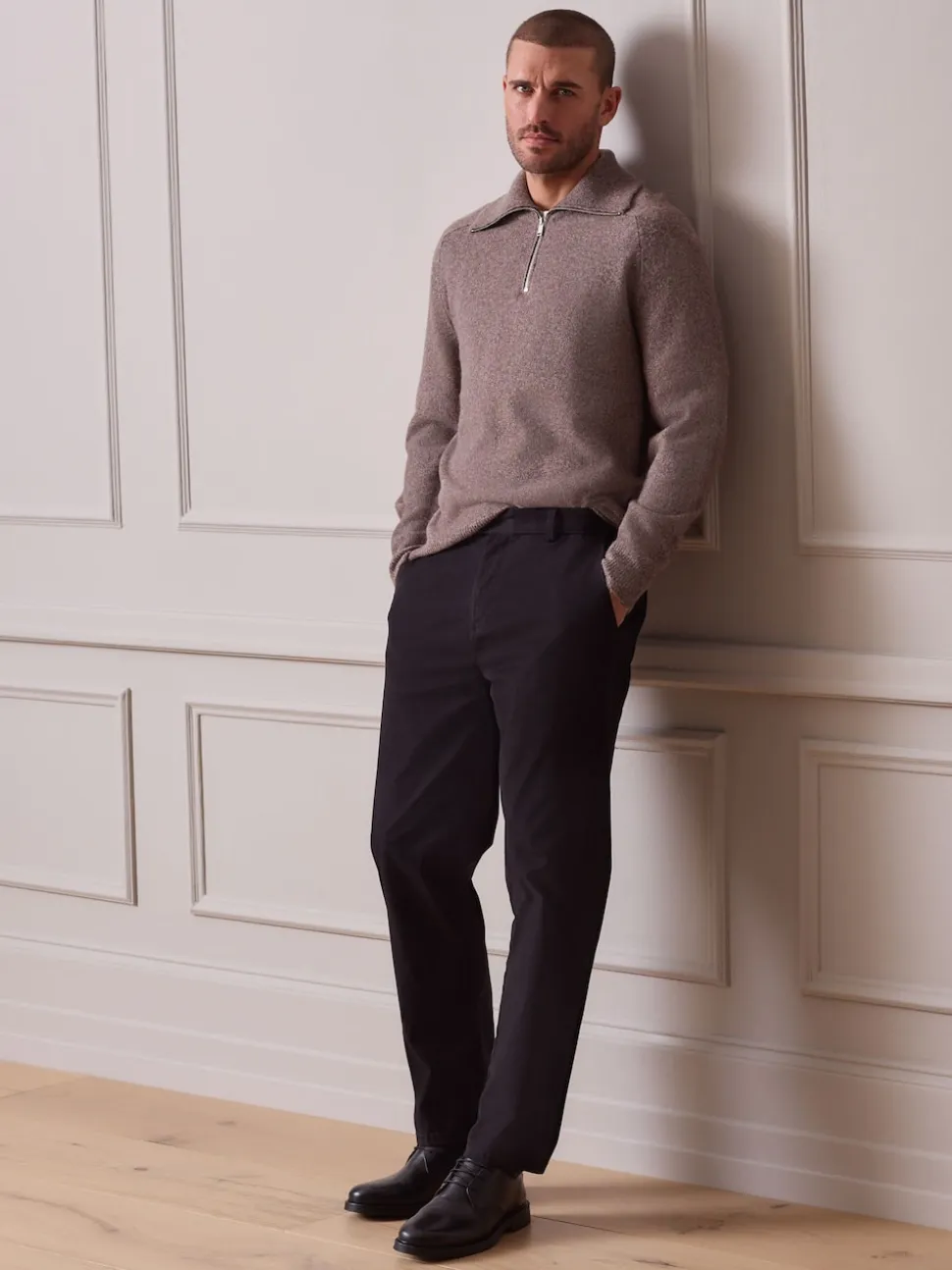 Black Straight Fit Ultimate Chino Trousers