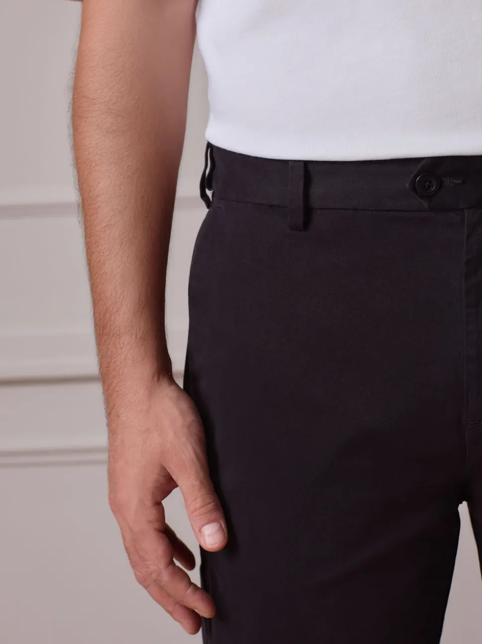 Black Straight Fit Ultimate Chino Trousers