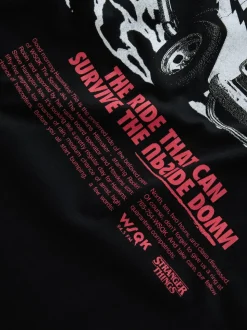 Black Stranger Things Graphic Print T-Shirt