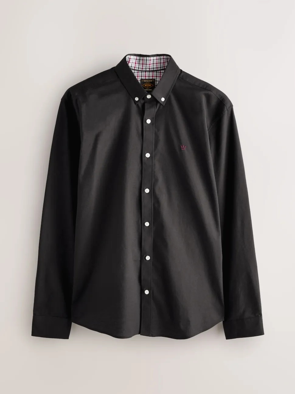 Black Stretch Oxford Long Sleeve Shirt
