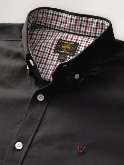 Black Stretch Oxford Long Sleeve Shirt