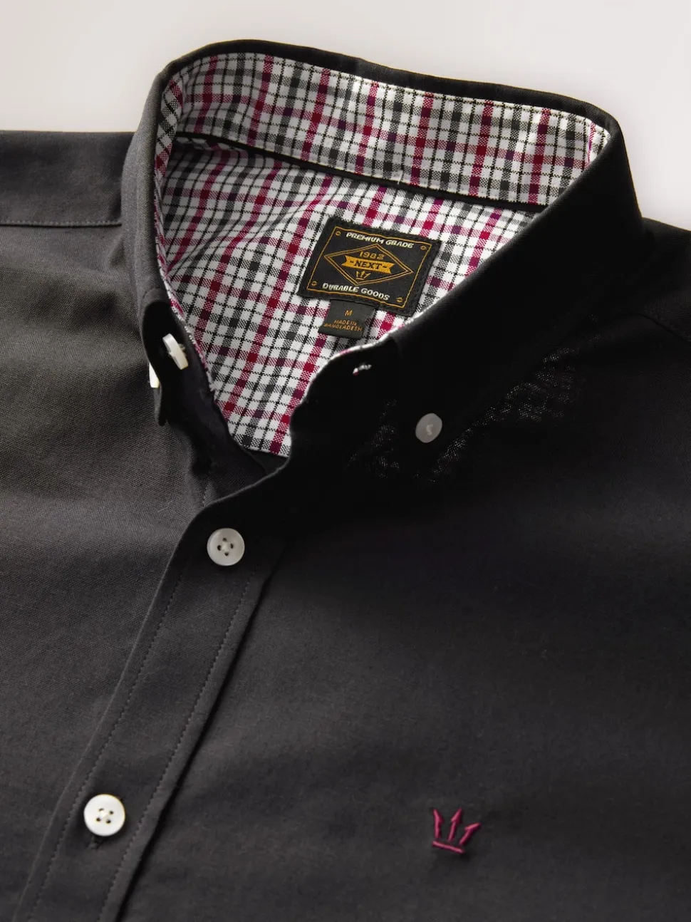 Black Stretch Oxford Long Sleeve Shirt