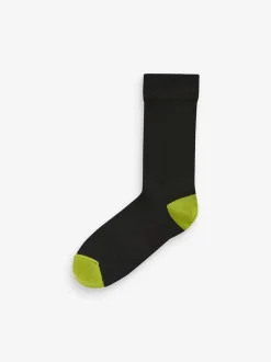 Black Stripe 7 Pack Cotton Rich Socks