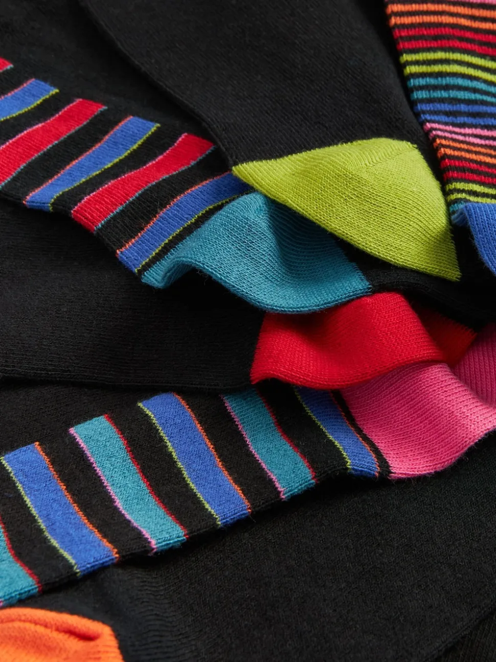 Black Stripe 7 Pack Cotton Rich Socks