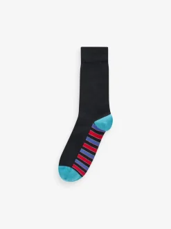 Black Stripe 12 Pack Cotton Rich Socks