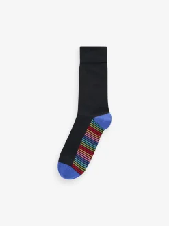 Black Stripe 12 Pack Cotton Rich Socks