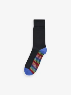 Black Stripe 12 Pack Cotton Rich Socks