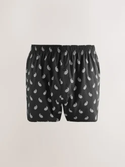 Black Stripe 4 pack Woven Pure Boxers