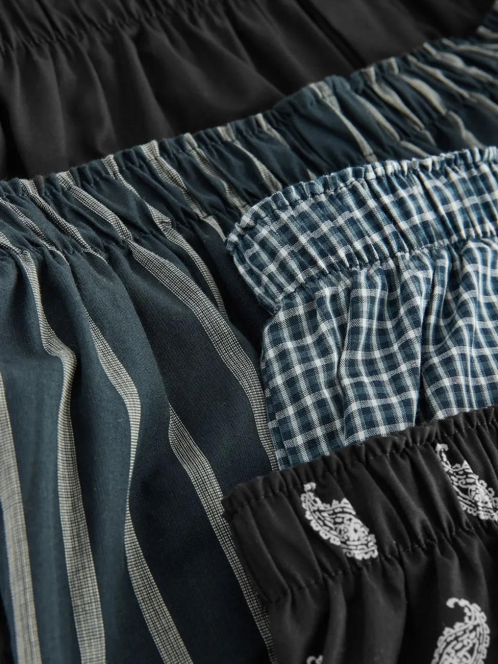 Black Stripe 4 pack Woven Pure Boxers