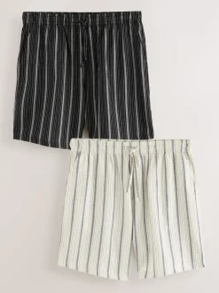 Black Stripe Woven Pyjamas Bottoms 2 Pack