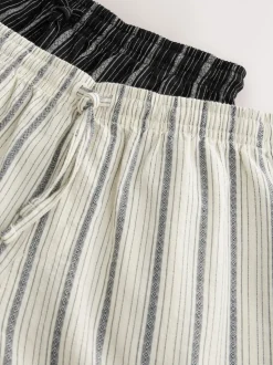 Black Stripe Woven Pyjamas Bottoms 2 Pack