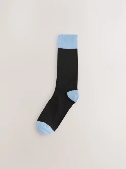 Black Striped 7 Pack Cotton Rich Socks