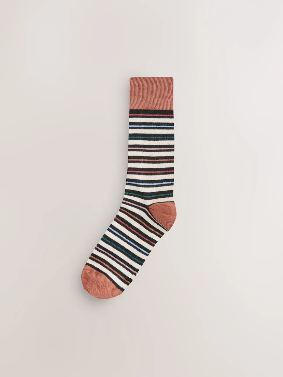 Black Striped 7 Pack Cotton Rich Socks