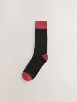 Black Striped 7 Pack Cotton Rich Socks