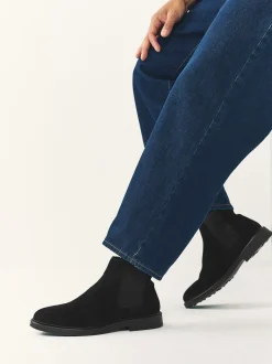 Black Suede Chelsea Boots