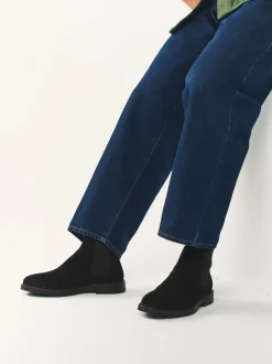 Black Suede Chelsea Boots