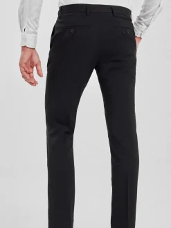 Black Tailored Fit Stretch Smart Trousers