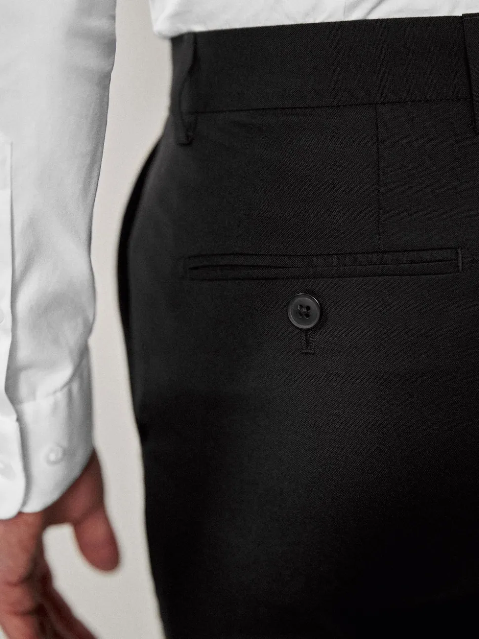 Black Tailored Fit Suit Trousers