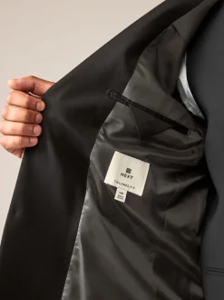 Black Tailored Fit Tailored Fit Wool Blend Motionflex Suit Jacket