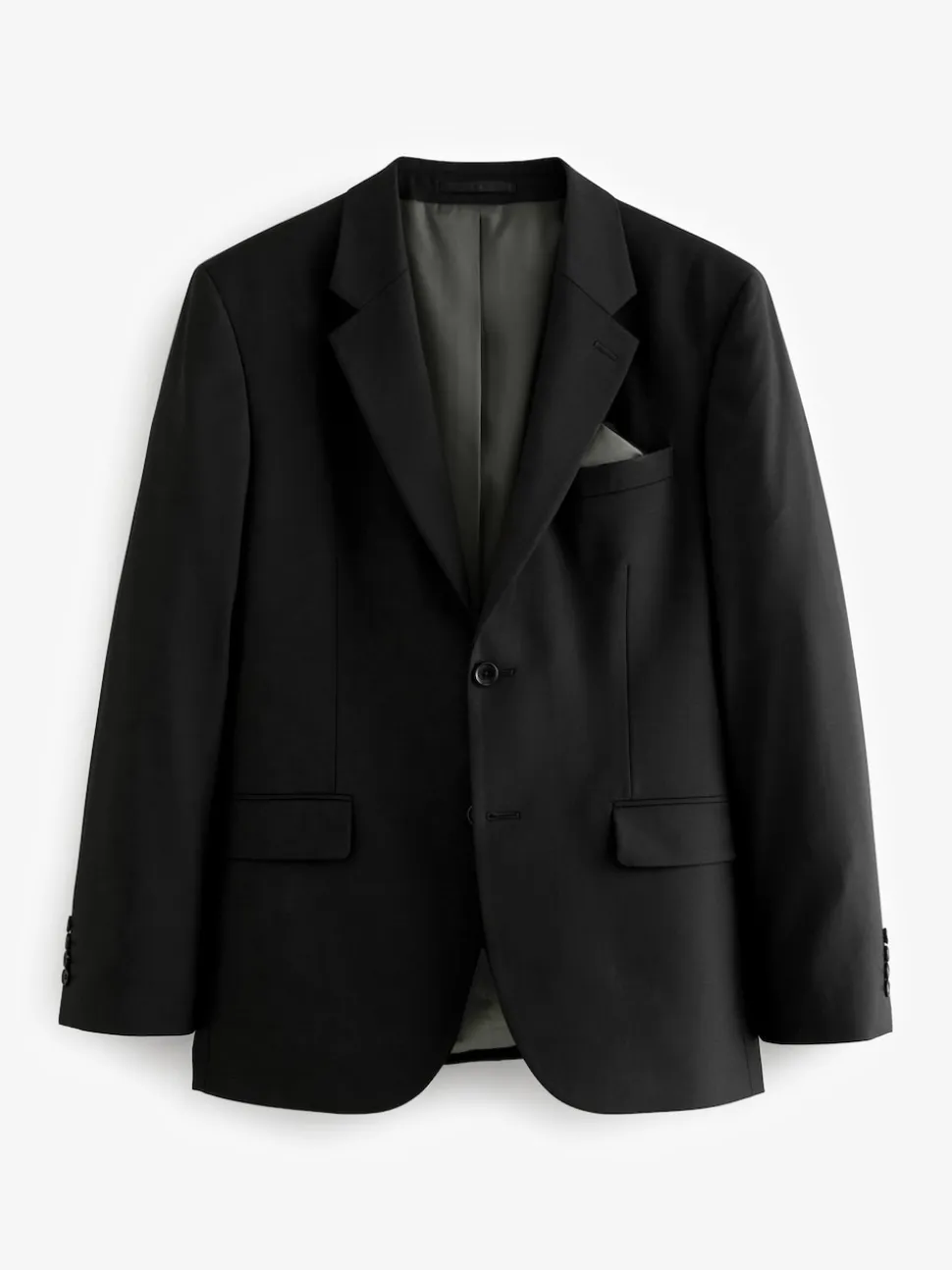 Black Tailored Fit Tailored Fit Wool Blend Motionflex Suit Jacket