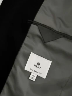 Black Tailored Fit Tailored Fit Wool Blend Motionflex Suit Jacket