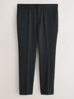 Black Tailored Fit Tape Detail Textured Tuxedo Trousers