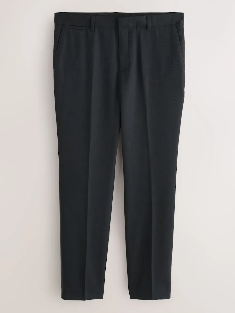 Black Tailored Fit Tape Detail Textured Tuxedo Trousers