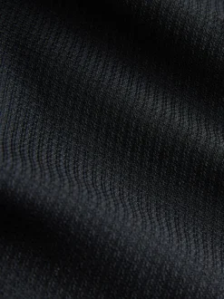 Black Tailored Fit Tape Detail Textured Tuxedo Trousers