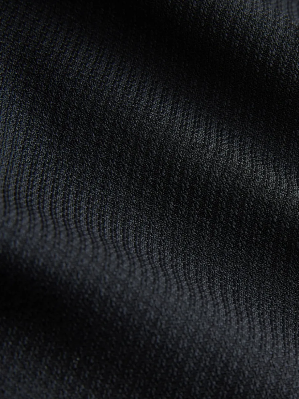 Black Tailored Fit Tape Detail Textured Tuxedo Trousers