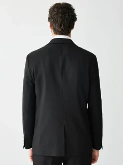 Black Tailored Fit Textured Suit Jacket