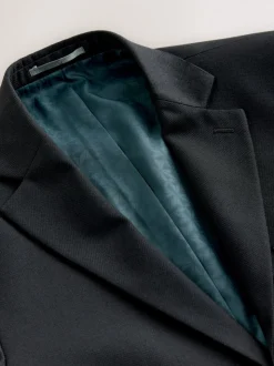 Black Tailored Fit Textured Suit Jacket