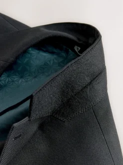 Black Tailored Fit Textured Suit Jacket