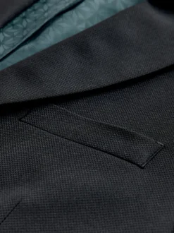 Black Tailored Fit Textured Suit Jacket