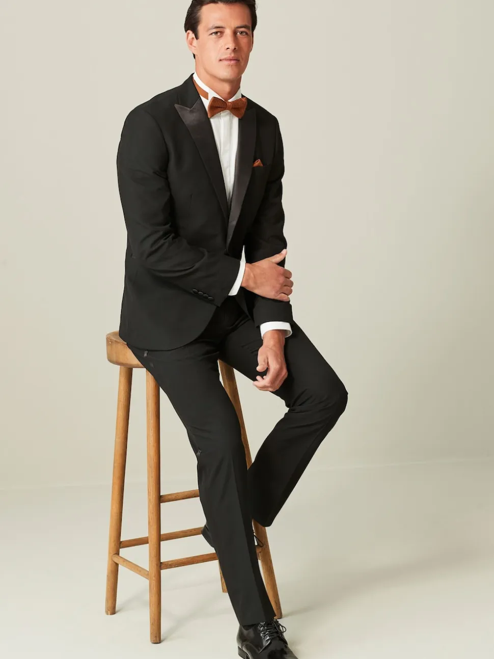 Black Tailored Fit Tuxedo Suit Jacket