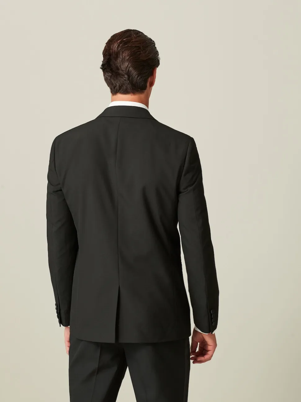 Black Tailored Fit Tuxedo Suit Jacket