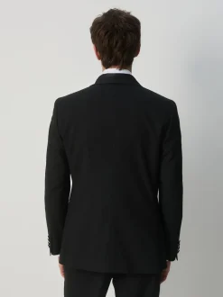 Black Tailored Fit Tuxedo Suit Jacket