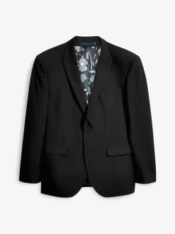 Black Tailored Fit Two Button Suit Jacket