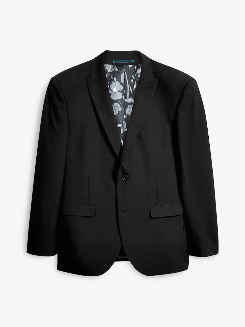 Black Tailored Fit Two Button Suit Jacket