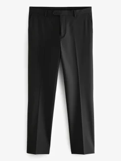 Black Tailored Fit Wool Blend Motionflex Suit Trousers