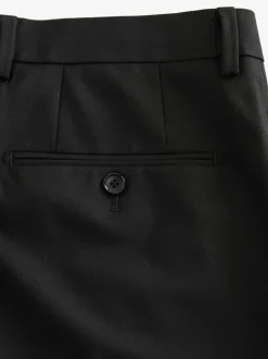 Black Tailored Fit Wool Blend Motionflex Suit Trousers