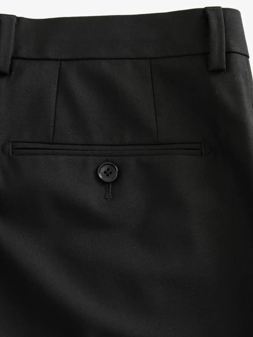 Black Tailored Fit Wool Blend Motionflex Suit Trousers
