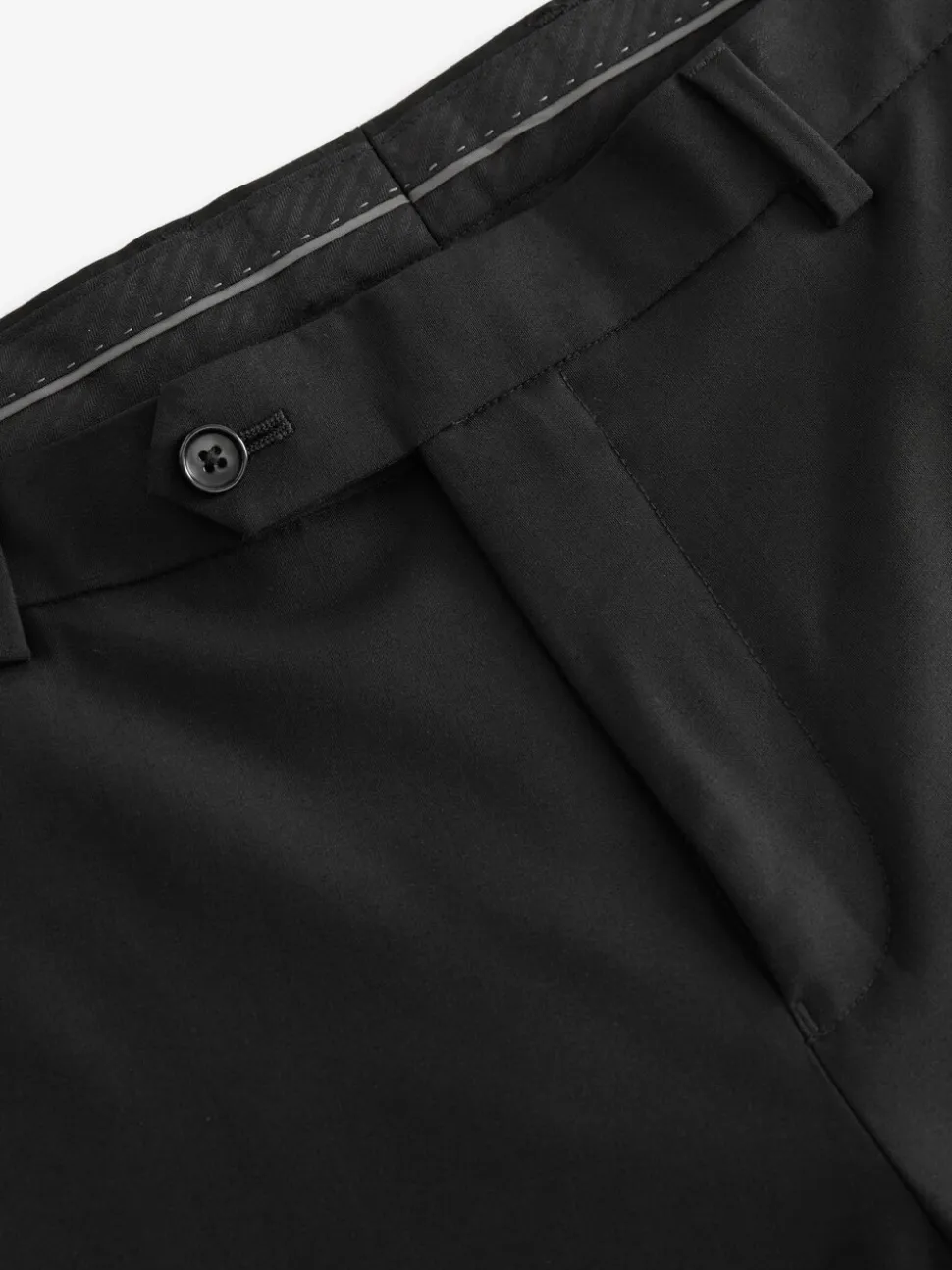 Black Tailored Fit Wool Blend Motionflex Suit Trousers