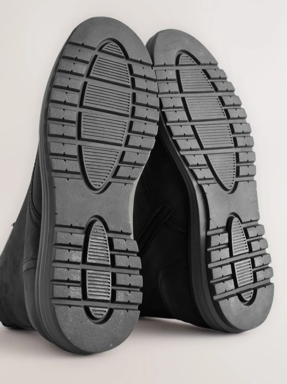 Black Tall Leather Apron Toe Boots