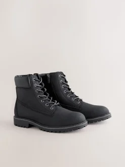 Black Tall Zip-Up Boots