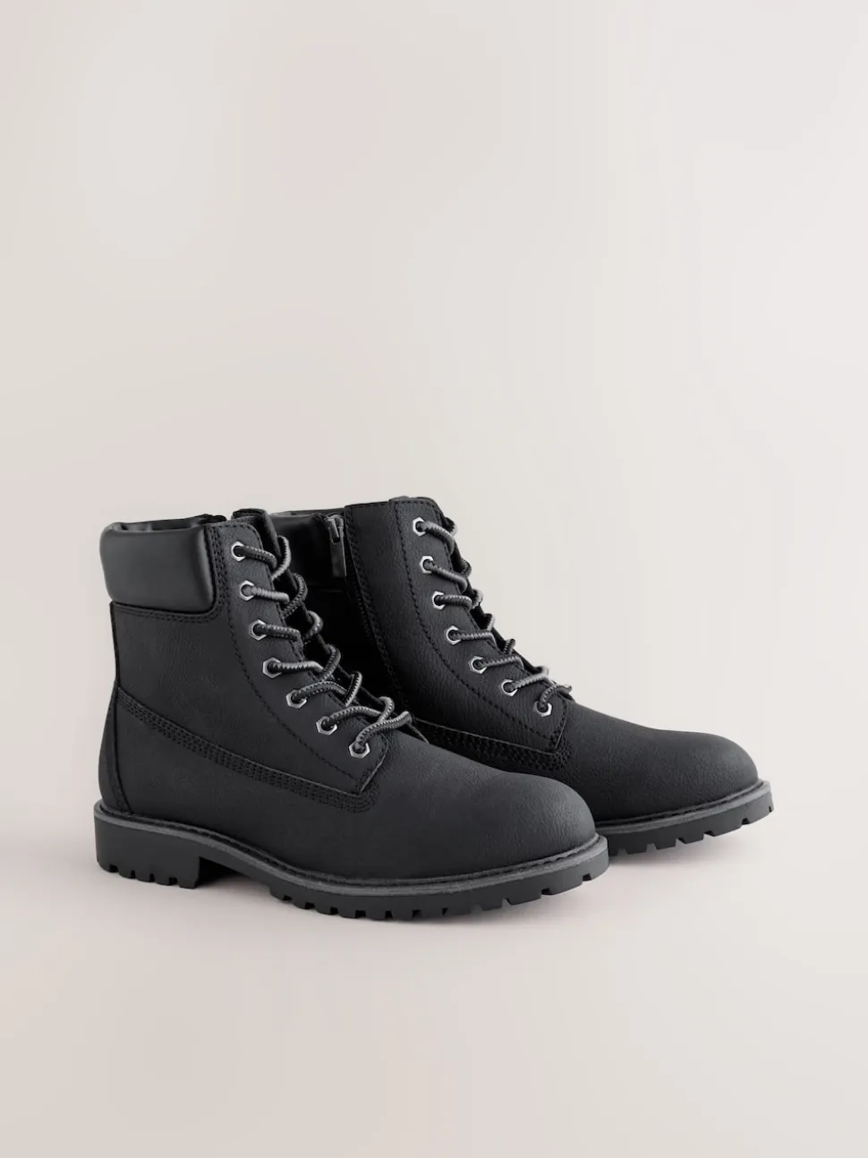 Black Tall Zip-Up Boots