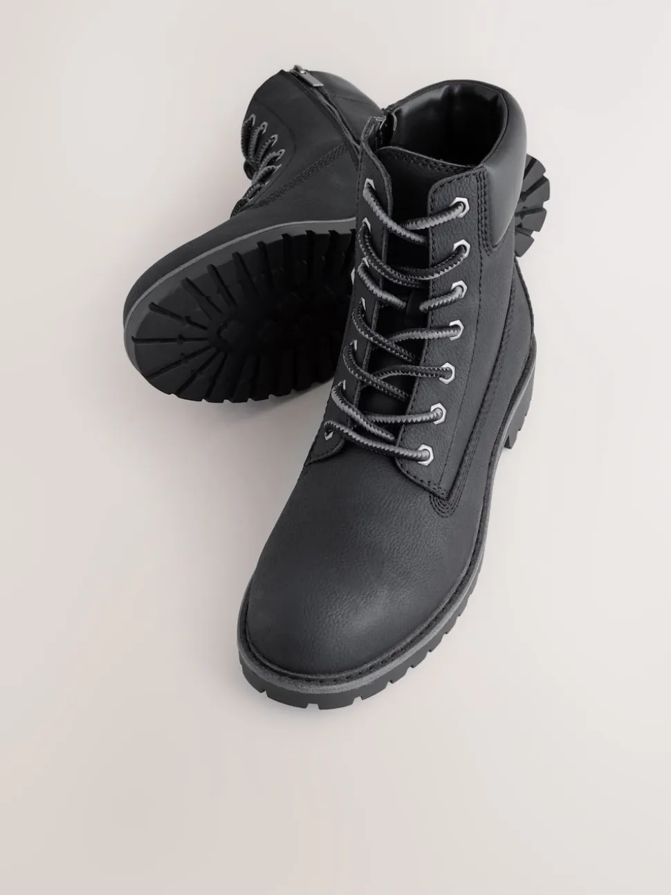 Black Tall Zip-Up Boots