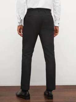 Black Tape Detail Slim Fit Tuxedo Suit Trousers