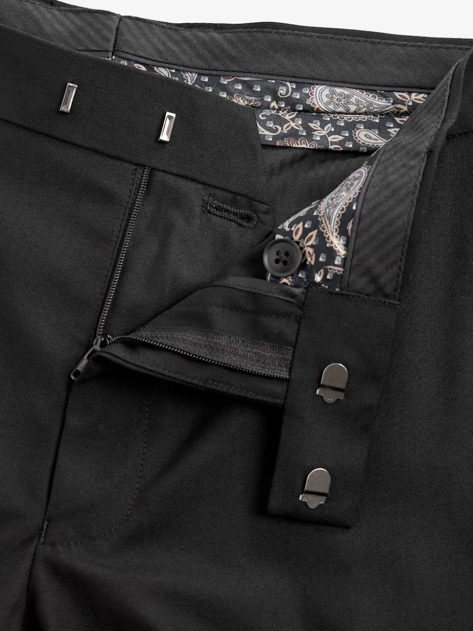 Black Tape Detail Slim Fit Tuxedo Suit Trousers