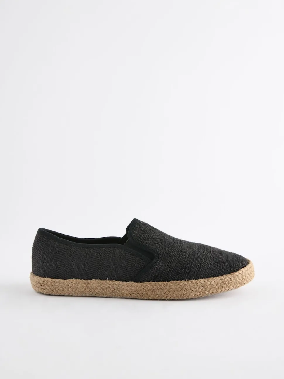 Black Textured Espadrilles