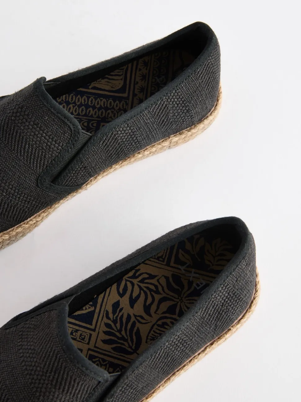 Black Textured Espadrilles